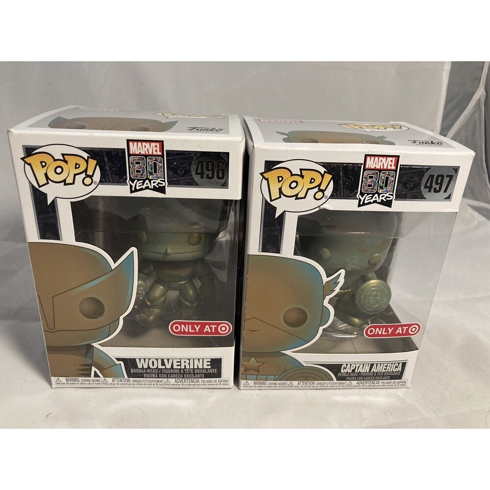 Funko Pop! Vinyl: Marvel - GOLD Wolverine And Captain America Target Exclusive